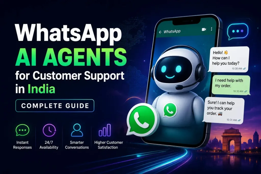 A WhatsApp chat interface driven by an autonomous AI agent handling automated customer support in India.